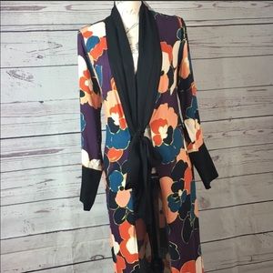 BCBG Duster Cardigan Multicolor Long Floral size S